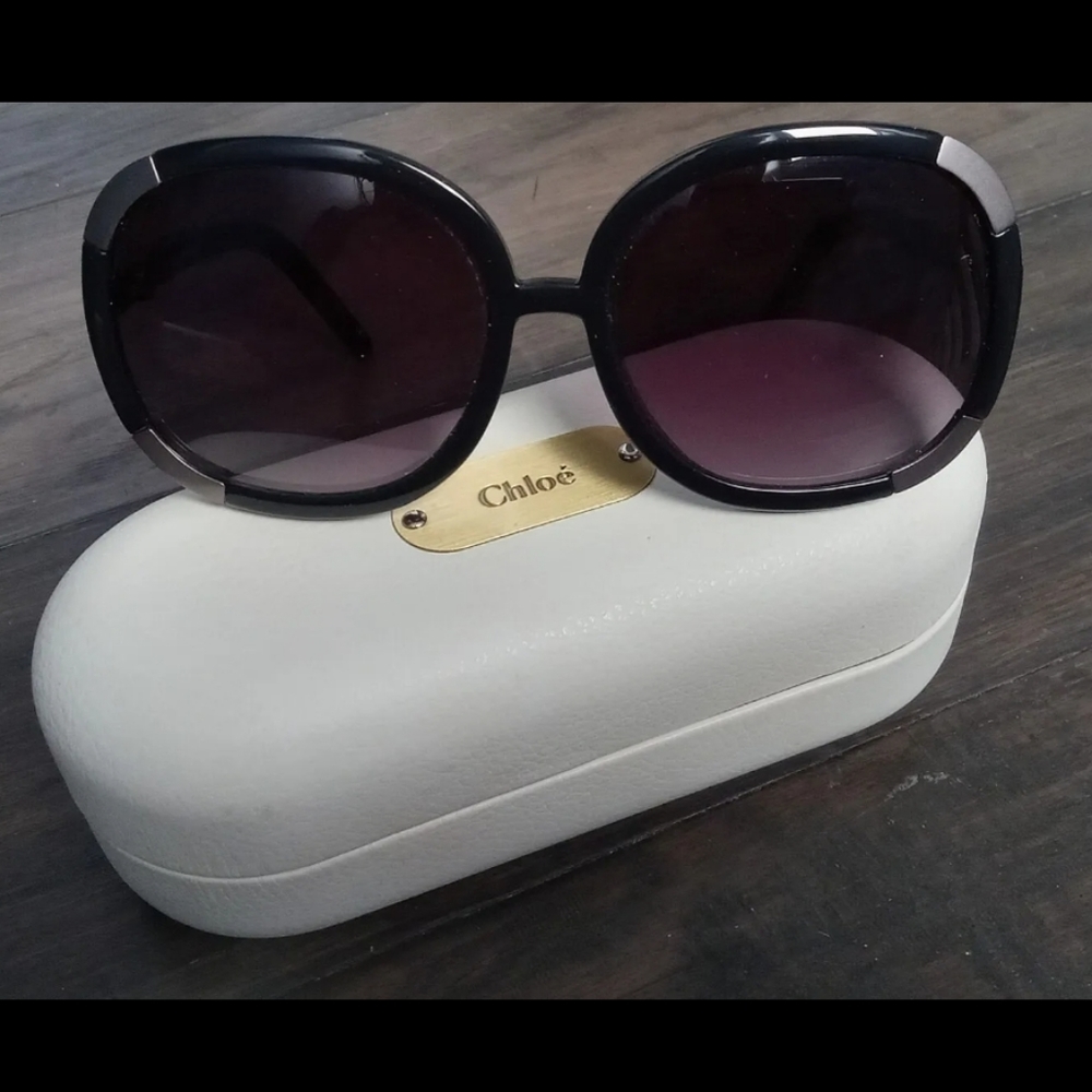 SOLD!- CHLOE' cl2119 Black Oversized Retro Sunglasses Original Authentic